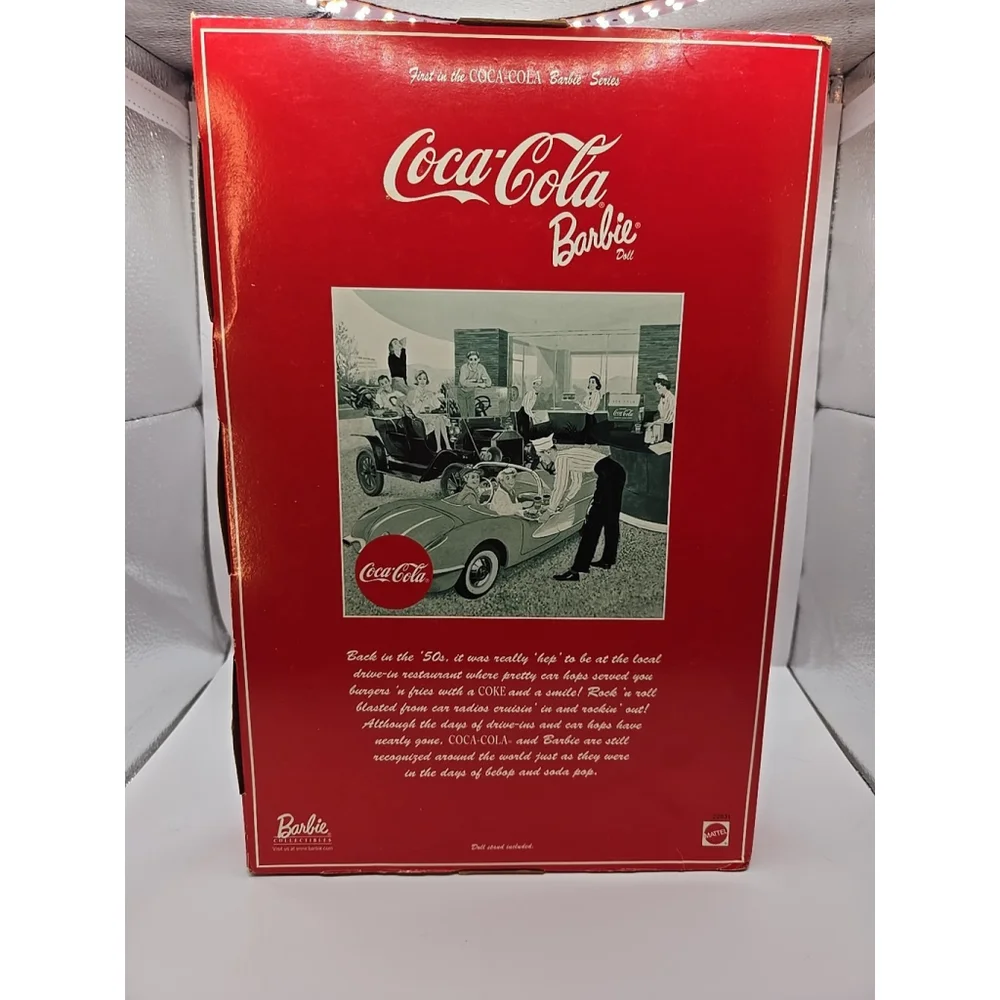 Spectacular 1998 1st Vintage Coca-Cola Series Doll, Car Hop Barbie 22831, NIB - Picture 2 of 2